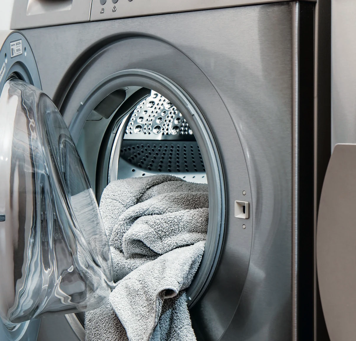 Towels inside a washing machine